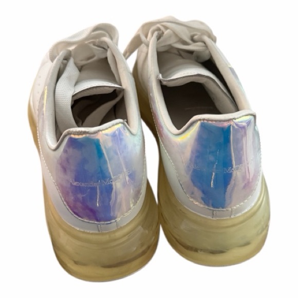 Alexander McQueen Holographic Oversized Sneakers - White Leather Platform Sz. 39 - Picture 3 of 4